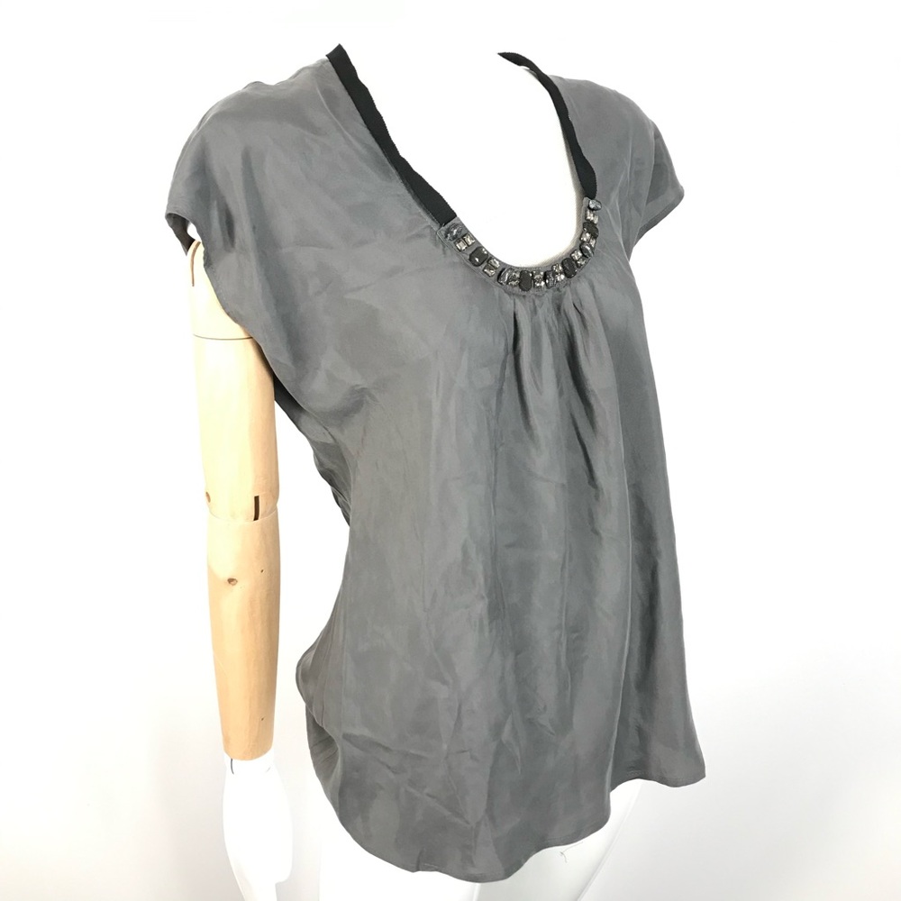 MICHAEL Michael Kors Gray Beaded Blouse - Picture 4 of 9